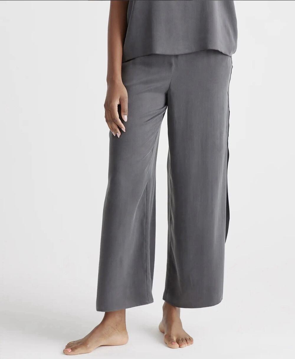 Quince Women’s Washable Silk Pajama Pants Charcoal Gray, Size Small